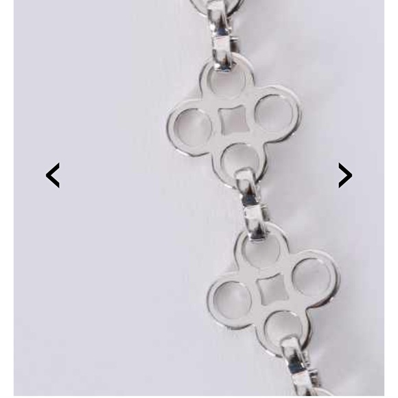 Tory Burch Jewelry - Tory Burch Silver Tone Clover Flower Chain Necklace 32” long NWOT